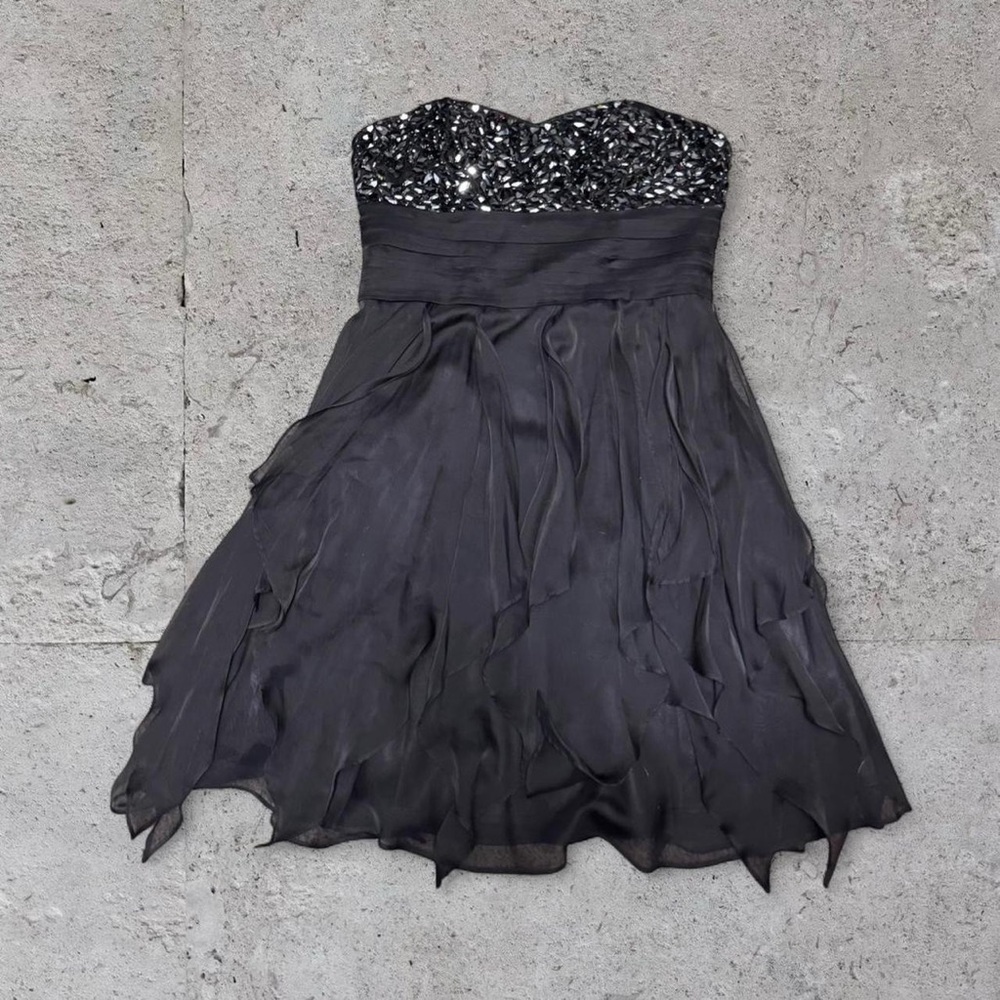 Le Chateau Vintage Grunge Goth Bedazzled Dress